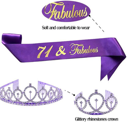 Birthday Crowns for Women 30 & Fabulous Sash and Tiara Birthday Crown for Women