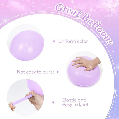 60pcs Pink and Purple Balloons 12inch, White Pastel Purple Metallic Pink Gold Balloons for Pastel Baby Shower Birthday Party Decorations