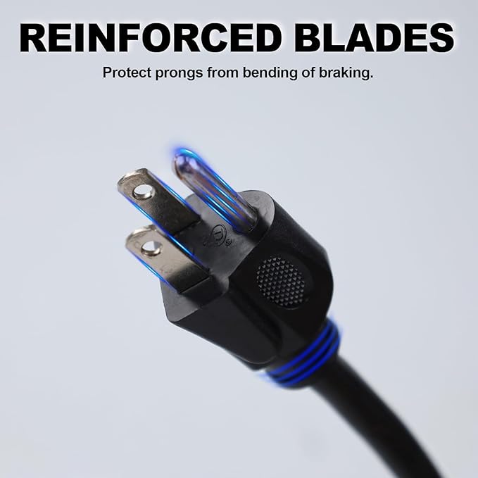 EP 2 Pack 15 Ft Outdoor Extension Cord with 3 Electrical Power Outlets - 16/3 SJTW Black Cable with 3 Prong Grounded Plug for Safety Great for Christmas Lights, Garden and Major Appliances