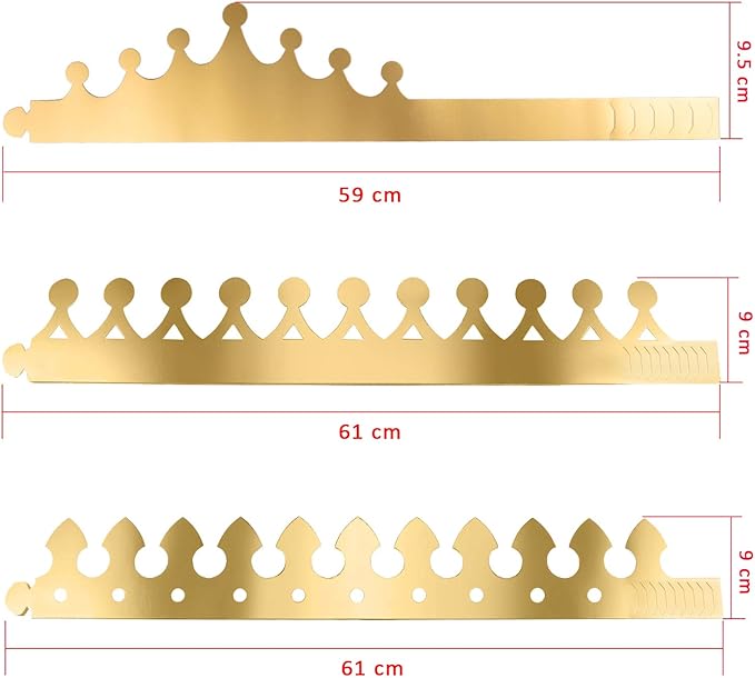 SIQUK 27 Pieces Golden Paper Crown Party Gold Crowns Hats King Crowns for Party and Celebration