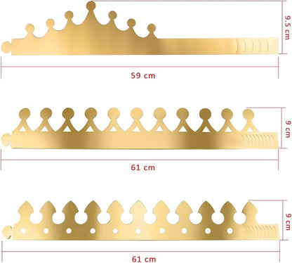 SIQUK 27 Pieces Golden Paper Crown Party Gold Crowns Hats King Crowns for Party and Celebration