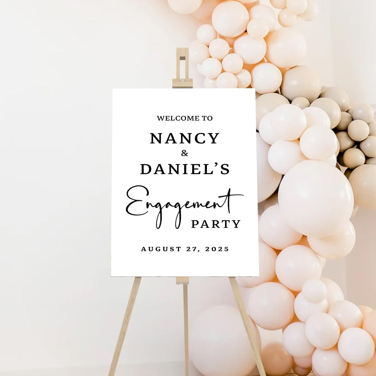Engagement Party Welcome Sign, Rectangular, Pastel Shades, Neon, Full Size, Plastic, 12x18 inches