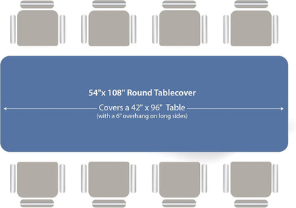 Blue Disposable Plastic Tablecloth for Rectangle Tables (48 Pack) Premium Decorative Table Cloths for Parties, Events & Weddings, Indoors & Outdoors, 54 x 108 inches