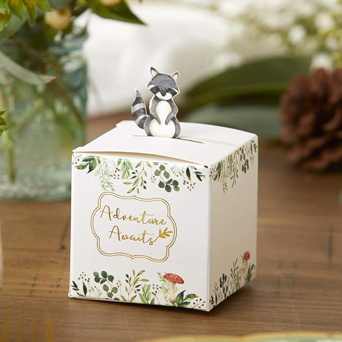 Kate Aspen Woodland Baby Shower Decorations - Adorable Woodland Animal Party Favor Boxes for Baby Showers, Birthdays, and Gender Reveals - Pack of 24