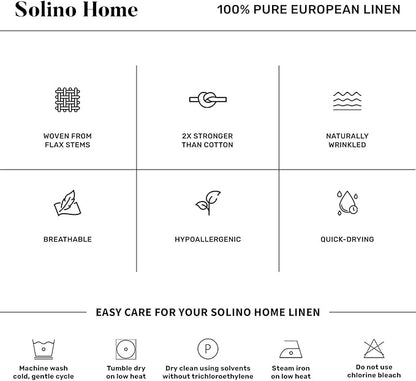 Solino Home Linen Tablecloth 60 x 120 Inch - 100% Pure Linen Chambray Grey Table Cloth for Rectangle Tables - Athena, Machine Washable Fabric Tablecloth