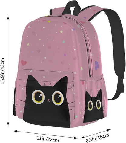 cfpolar 17 Inch Backpack Cute Cartoon Cats Laptop Bag Shoulder Bag School Bookbag Casual Daypack For Boys Girls,A-13