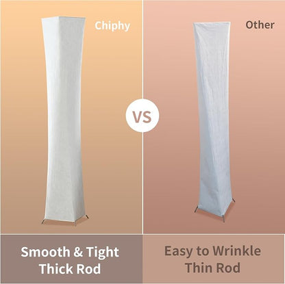 chiphy Floor Lamp, Dimmable 64" Tall Standing Lamp, 3 Levels Adjustable Brightness 12Wx2 LED Bulbs, Column Floor Light White Fabric Shade, Home Decor for Living Room, Bedroom, Kids Room