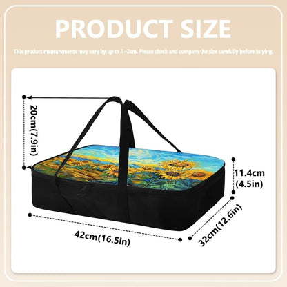 Sunflower Print Insulated Casserole Carriers for Hot or Cold Food - Fits 11 x 15 or 9 x 13 Baking Dish