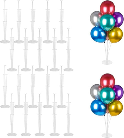 Voircoloria 20 Sets Balloon Stand Kits, Balloon Sticks Holder with Base for Table Graduation Birthday Baby Shower Gender Reveal Party Decorations