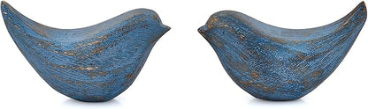 Statues Acacia Wood Bird Figurines | Rustic Farmhouse Decor, Office Accent Elegant Woodland Home Accent Tabletop Decor & Gift (4.5" x 2" x 2.5")