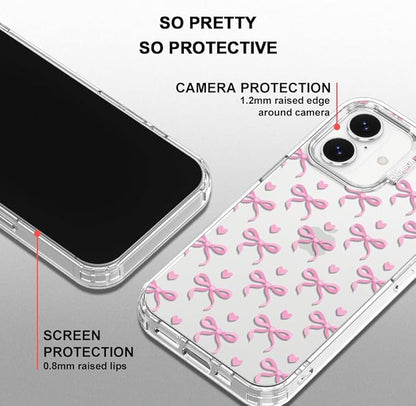MOSNOVO for iPhone 17 Case | Military Grade 6.6ft Drop Tested | Camera Control | Clear with Bowtiful Love Design