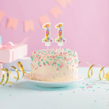 11th Birthday Candle for Cake, Colorful Macaron Numeral Candles for Boys/Girls, Theme Birthday Party Cake Decorations, Cake Topper for Birthday Party Supplies (Number 11)