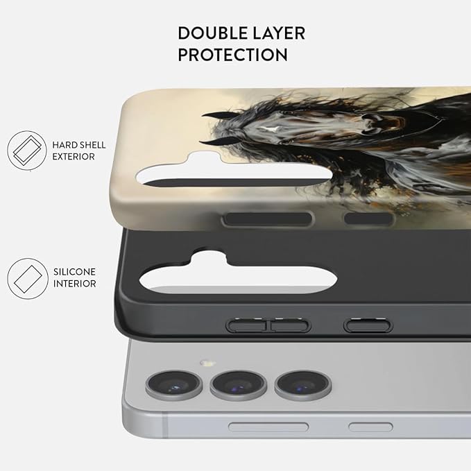 Compatible for Samsung Galaxy A57 5G Case, Dual Layer Heavy Duty 2 in 1 Shockproof Protective Phone Case,Running Horse