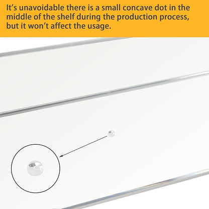 Weiai Clear Acrylic Shelves 12 Inch, Floating Wall Mounted Shelf