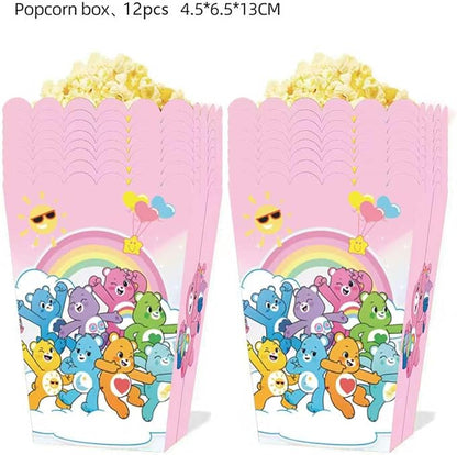 12pcs Care Cute Bear popcorn Box Birthday Party Decorations The Me