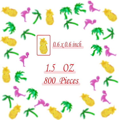 Werich Summer Hawaiian Flamingo Party Confetti Foil Metallic Sequins Table Confetti Tropical Jungle Safari 1st Birthday Baby Shower Wedding Party Sprinkles Confetti Decorations
