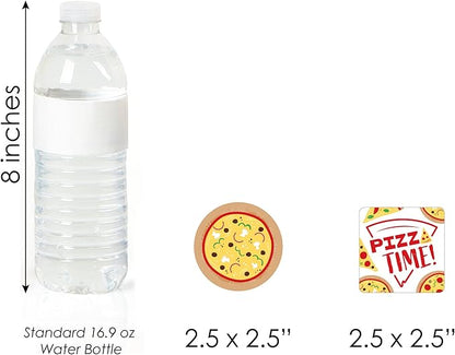 Big Dot of Happiness Pizza Party Time - Dessert Cupcake Toppers - Baby Shower or Birthday Party Clear Treat Picks - Set of 24