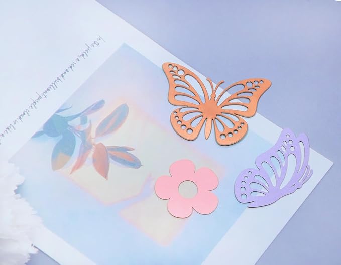 ONLYKXY 13g Butterfly Flower Table Confetti Decor Glitter Butterfly Decoration for Birthday Wedding Theme Thanks Giving Party Valentine's Mother's Day Scatter Bless Confetti (Rose Gold & Colorful)