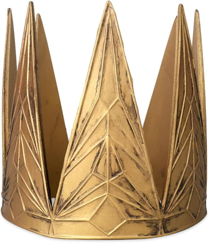 Medieval evil Queen Crown Costume Props，Golden Pu Foam Tiara for Women,Halloween Christmas Carnival Masquerade Ball Cosplay Headgear Props