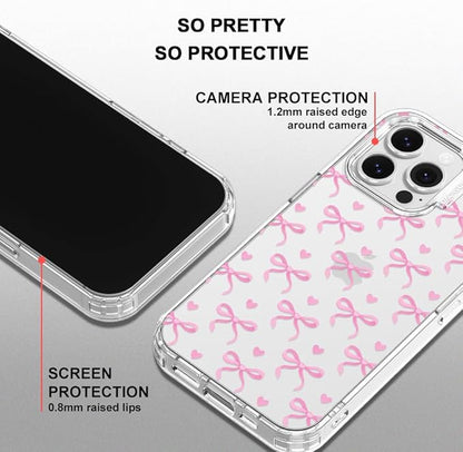 MOSNOVO Case for iPhone 16 Pro Max, [Buffertech 6.6ft Military-Grade Drop Protection] [Anti Peel Off Tech] Clear TPU Bumper Phone Case Cover Design - Bowtiful Love