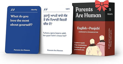 Parents Are Human, Get to Know Each Other Better, Parents, Families, Teens & Kids Relationship Building, Light & Deep Questions, 70 Questions & Activity Cards, English + Punjabi/Gurmukhi