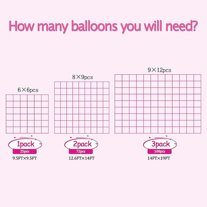 36pcs Hot Pink Square Foil Balloons Wall Backdrop, Double Sided Magenta Mylar Balloons Tunnel for Anniversary Bachelorette Wedding Proposal Birthday Valentines Day Pink Party Decorations