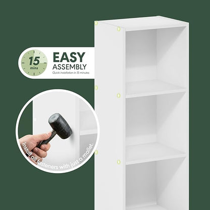 Furinno Pasir 3-Tier No Tool Assembly Open Shelf Bookcase