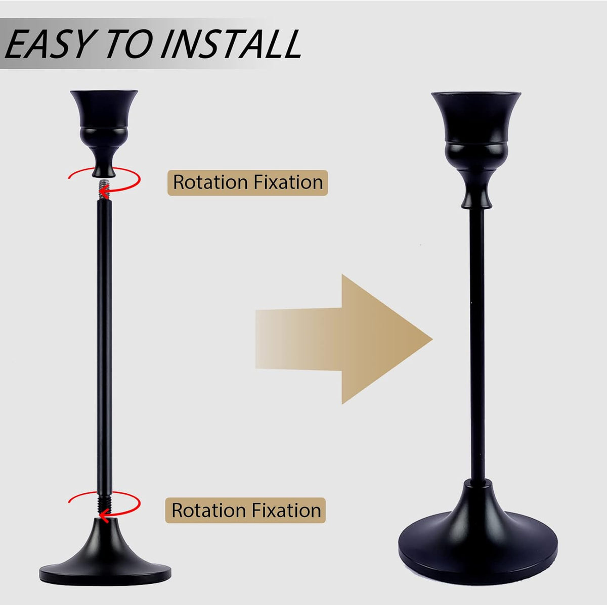 Candlestick Holders,Taper Candle Holder for Candlesticks Black Candelabra Candle Holder Vintage Candle Stick Candle Holders for Fireplace Party Dining Home