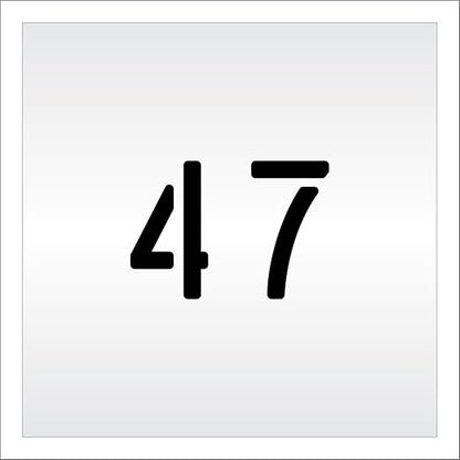 Pavement, Curb, and WheelStop Stencils - 4 inch Double Number Stencil - (47) - 4" x 5.5" x 1/16" (63 mil) - Light-Duty