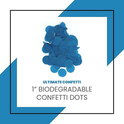 Ultimate Confetti, Blue Biodegradable Confetti Circles - Flame-Resistant and Slow-Falling Round Tissue Paper Confetti for Cannon and Launcher use – Best for Celebrations - 1 lb, 16 oz