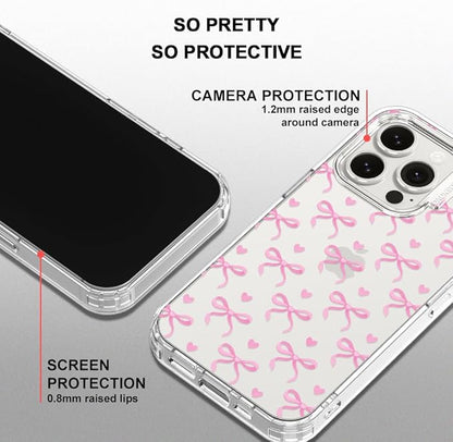 MOSNOVO Case for iPhone 15 Pro, [Buffertech 6.6ft Military-Grade Drop Protection] [Anti Peel Off Tech] Clear TPU Bumper Phone Case Cover Design - Bowtiful Love