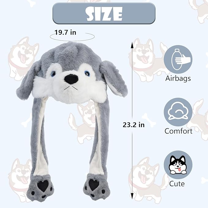 Animal Hat with Funny Plush Moving Ears,Crazy Hats for Kids Holiday Cosplay Easter Dress Up Cute Hat Kids Gift