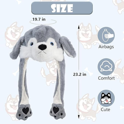 Animal Hat with Funny Plush Moving Ears,Crazy Hats for Kids Holiday Cosplay Easter Dress Up Cute Hat Kids Gift