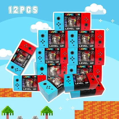 Shescrzionu Video Game Party Favors Boxes 12 PCS-Perfect Party Favor Boxes with Window,Game On Birthday Decorations Video Game Birthday Decorations,Game Bags Aa03