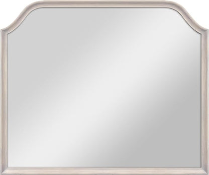 MCS Master & Co. 36x30 Mirror with Gray Woodgrain Solid Wood Frame, Arched Wall Hanging Large Mirror for Bathroom, Bedroom & Livingroom