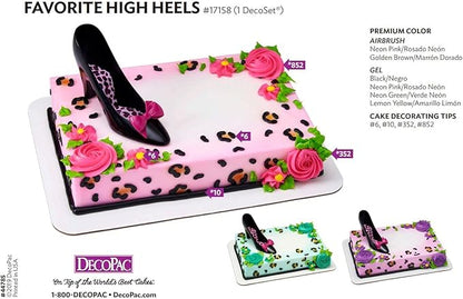 DecoPac Favorite High Heels DecoSet Cake Decoration Black/Hot Pink