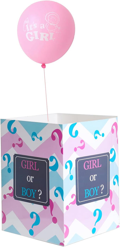 Gender Reveal Balloon Box Funny Idea for Boy Girl Gender Reveal Party Decorations Supplies Box Can Only Hold 1 Balloon (Boy or Girl)
