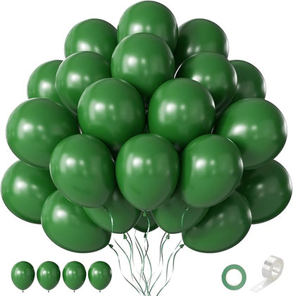 Green Balloons 60 PCS 12 Inch Dark Green Balloons Emerald Hunter Forest Green Balloon Kit for Birthday Baby Shower Christmas Graduation Dinosaur Jungle Theme Party Decorations