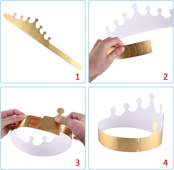 SIQUK 27 Pieces Golden Paper Crown Party Gold Crowns Hats King Crowns for Party and Celebration