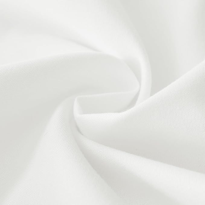 MEILA Wrap Around Bed Skirt Three Fabric Sides Elastic Dust Ruffled 24 Inch Tailored Drop,Easy to Install Fade Resistant-Natural White, Queen/King