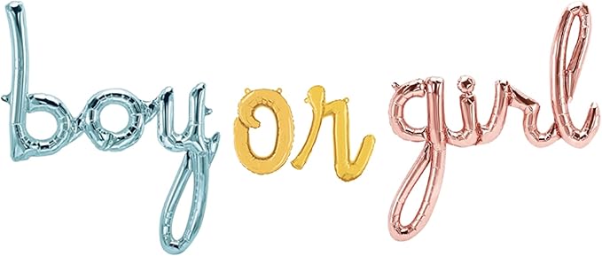 Boy Or Girl Balloon Banner Gender Reveal Balloons Gender Reveal Party Supplies Decorations Sign Ideas, 25 Inch