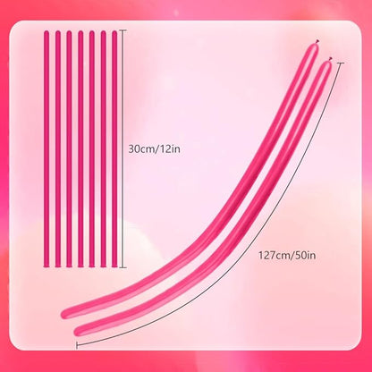 Hot Pink 100 Pcs 260 Balloons Graduation Long Balloons For Tying Balloon Arch Balloon Animal DIY Valentines Day Party Decorations