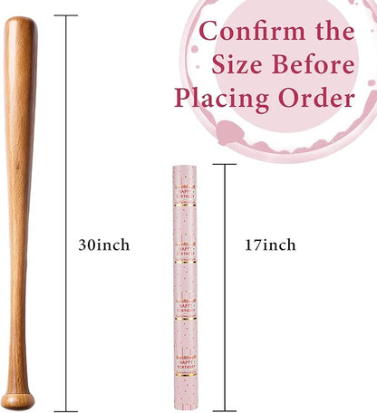 MAYPLUSS Pink Birthday Wrapping Paper Roll - 17 Inch X 33 Feet - Girly Shiny Metallic Pink Birthday Cake Pattern Reversible Gift Wrap Paper Pastel for Girl Baby Shower Wedding Bridal Shower