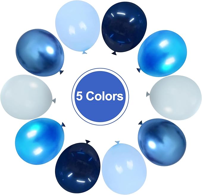 Blue balloons, 50Pcs Metallic Blue balloons 12inch Navy blue balloons for Birthday, Baby Shower, Wedding, Boys, Men, Graduation