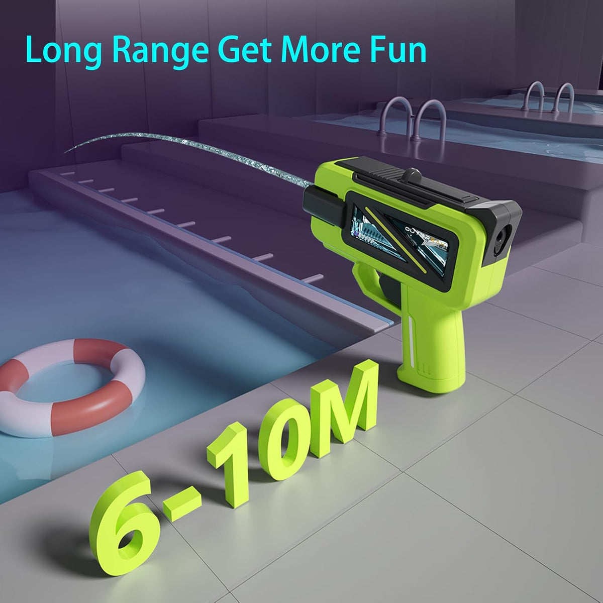 Alcohol Shooter Shot Glass for Party with Funnel and Games Manual, 4 oz Beverage Shot Gun, Long Range 16 ft Stream for Bachelor Party, White Elephant Gifts(Green)