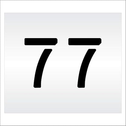 Pavement, Curb, and WheelStop Stencils - 6 inch Double Number Stencil - (77) - 6" x 9" x 1/8" (128 mil) - Pro-Grade
