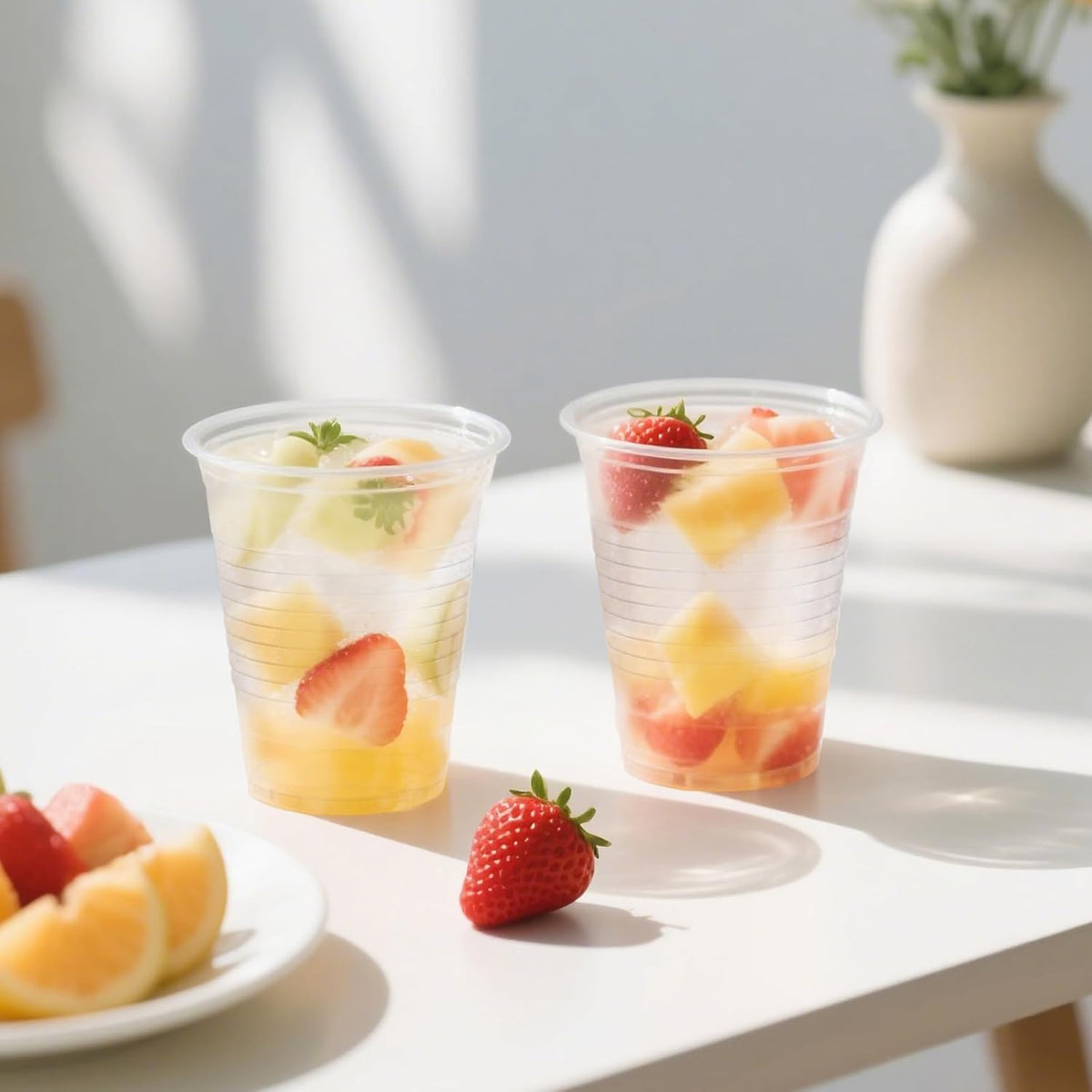 16 oz Clear Plastic Cups, 200 Count Disposable, Cocktail Party, PP Clear for Party, Hot/Cold Beverages, Soda, and Wedding(16oz 200count)
