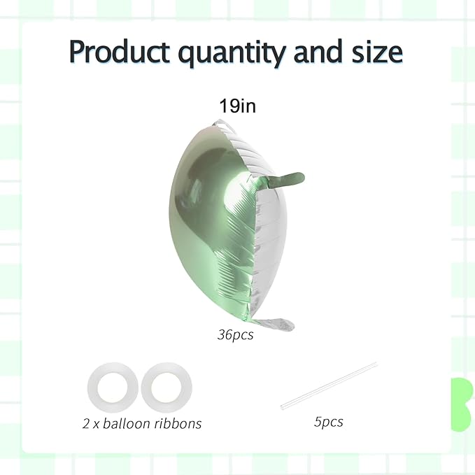 36pcs Sage Green & White Square Foil Balloons - Double-Sided Mylar Balloon Backdrop Kit for Birthdays, Graduation 2026, New Year, Photo Booth Decor (9.5ft x 9.5ft Checkered Wall/Tunnel)