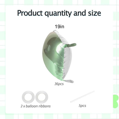 36pcs Sage Green & White Square Foil Balloons - Double-Sided Mylar Balloon Backdrop Kit for Birthdays, Graduation 2026, New Year, Photo Booth Decor (9.5ft x 9.5ft Checkered Wall/Tunnel)