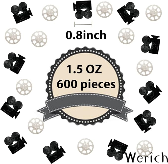 45g Video Camera Confetti Metallic Foil Table Scatters Confetti for Party Wedding Birthday Baby Showe Bridal Shower Festival Theme Party Decorations Supplies